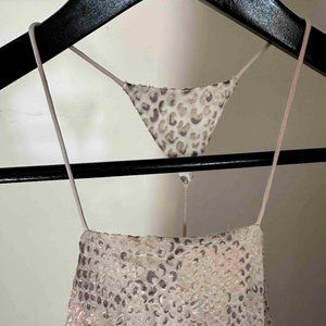 Silence and Noise size small Beige snake print dress